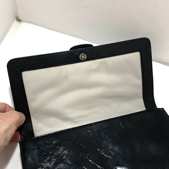 Coach Soho Black Leather Silver Buckle Multicompartment Wallet Womens - Picture 7 of 14